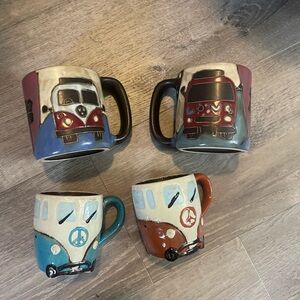 Retro Camper Van Ceramic Mug Set